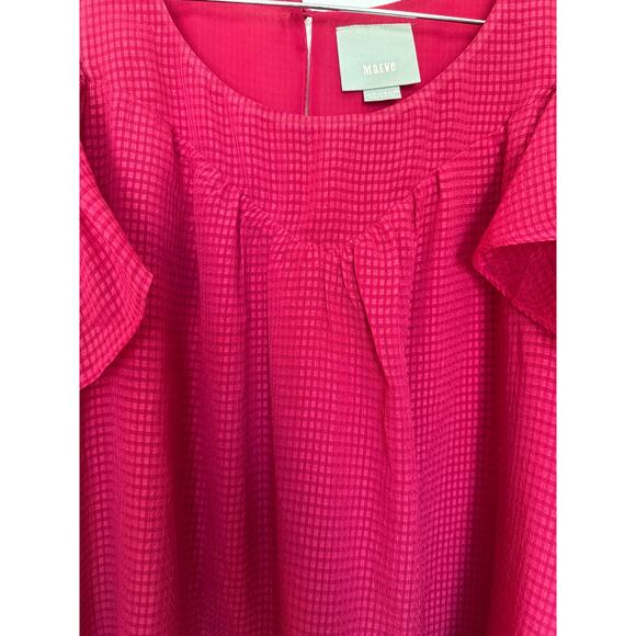 Anthropologie Maeve Baby Doll Ophiela Pink Red Raspberry Blouse US 14 - Picture 4 of 9